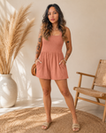 Apricot Smocked Romper
