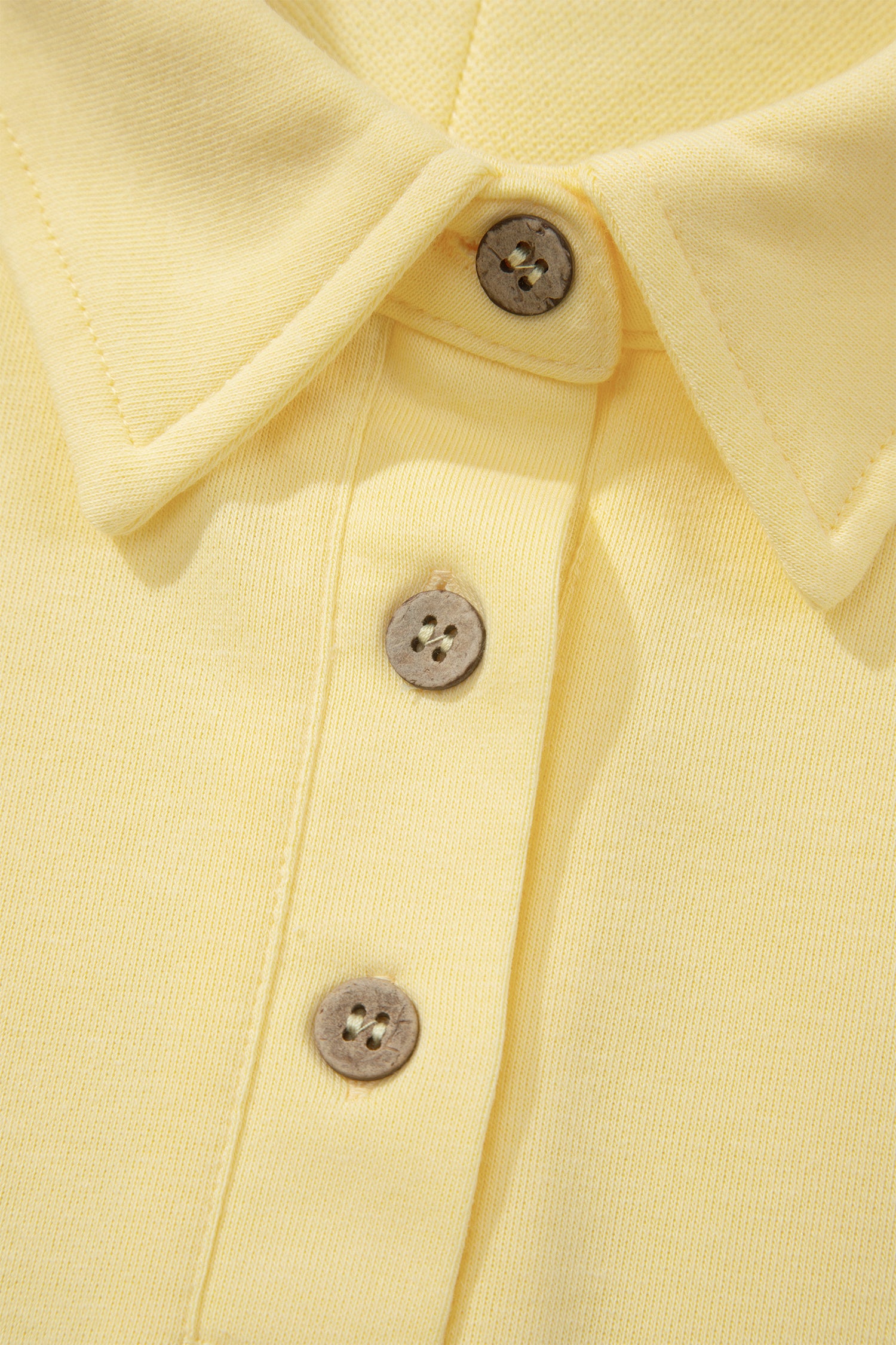 Banana Cream Loose Polo Tee Elastic Waist 2pcs Short Set