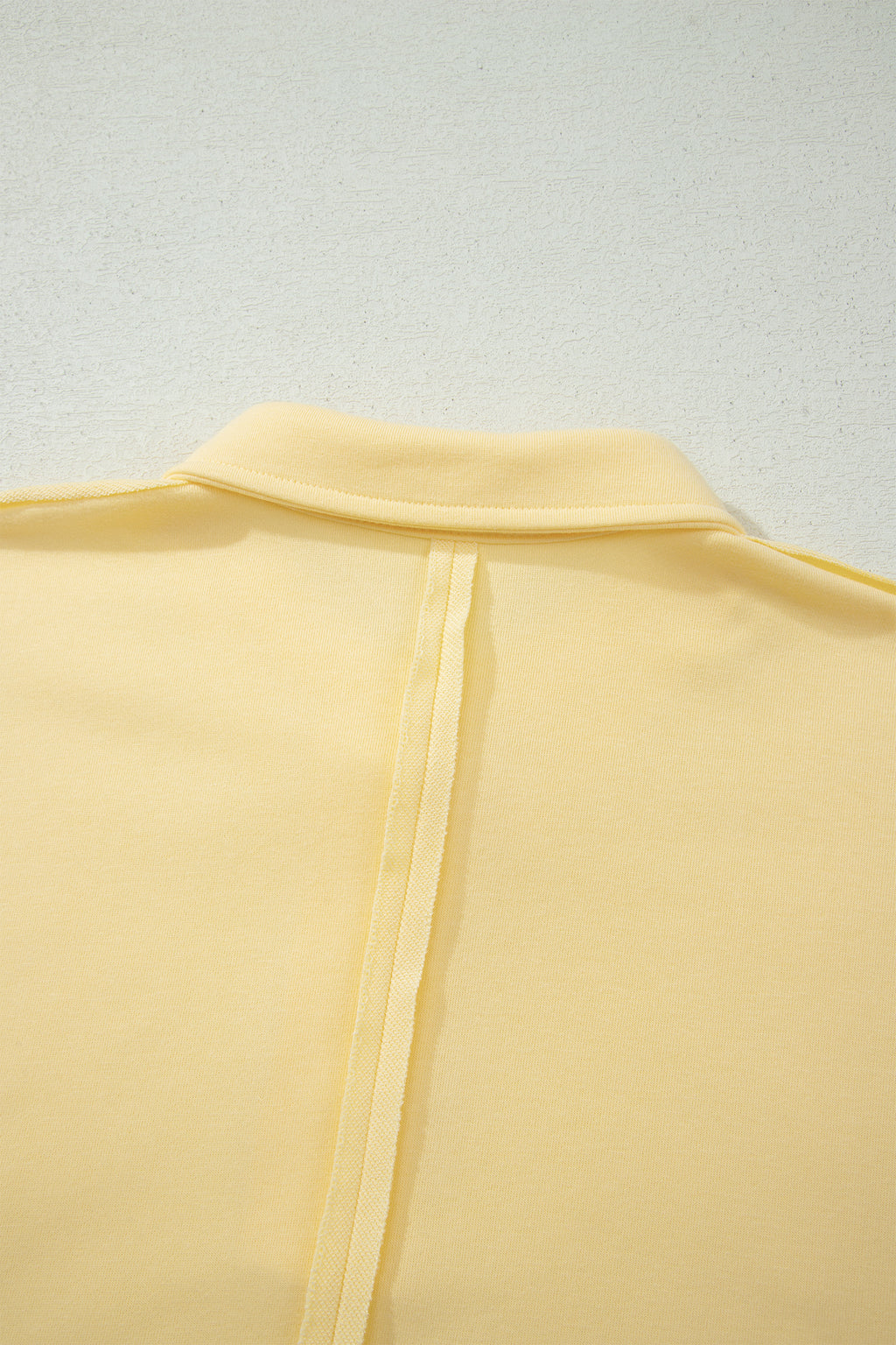 Banana Cream Loose Polo Tee Elastic Waist 2pcs Short Set