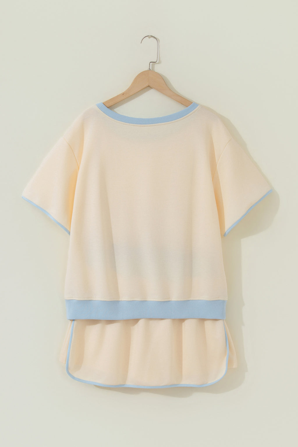 Black Colorblock Edge Drop Shoulder T Shirt and Skort 2Pcs Set