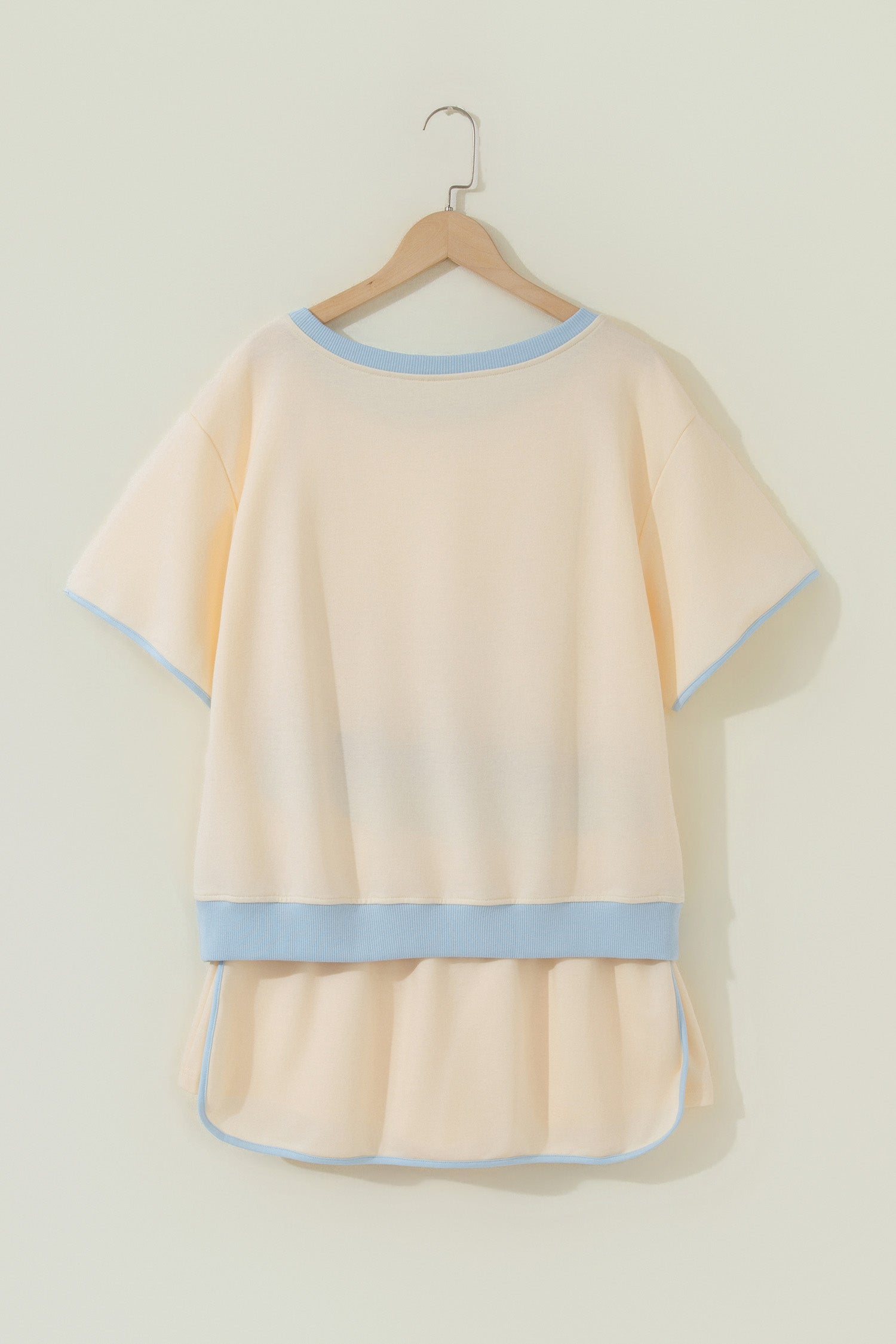 Black Colorblock Edge Drop Shoulder T Shirt and Skort 2Pcs Set
