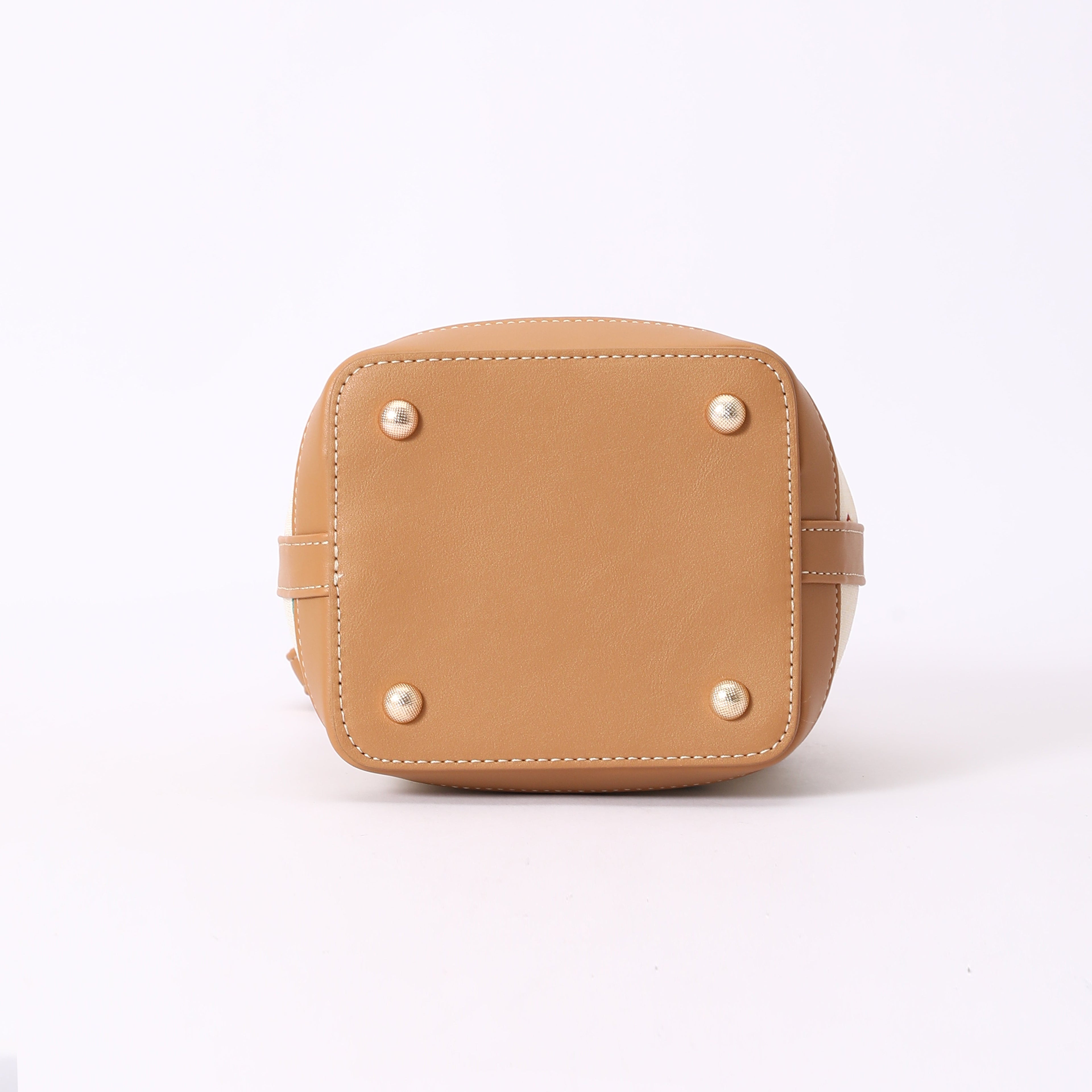 Signare London - Cherry Bucket Handbag in Cream Backdrop