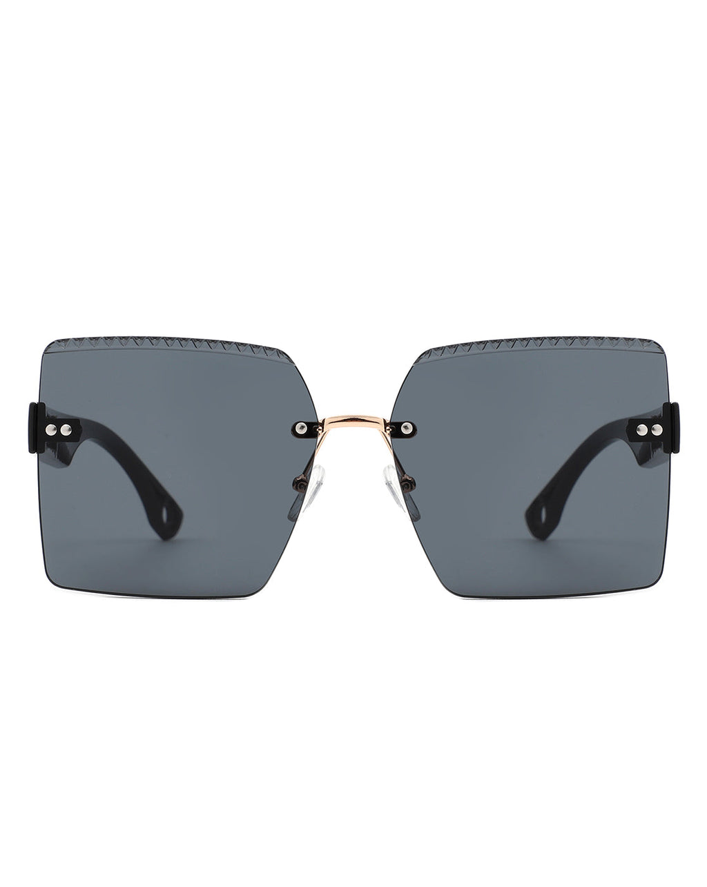Zephyr - Oversized Tinted Curved Lens Square Fashion Sunglasses