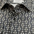 Men’s Black & White Geometric Print Slim Fit Shirt – 100% Cotton