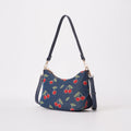 Signare London - Cherry Moon Handbag on Blue Backdrop