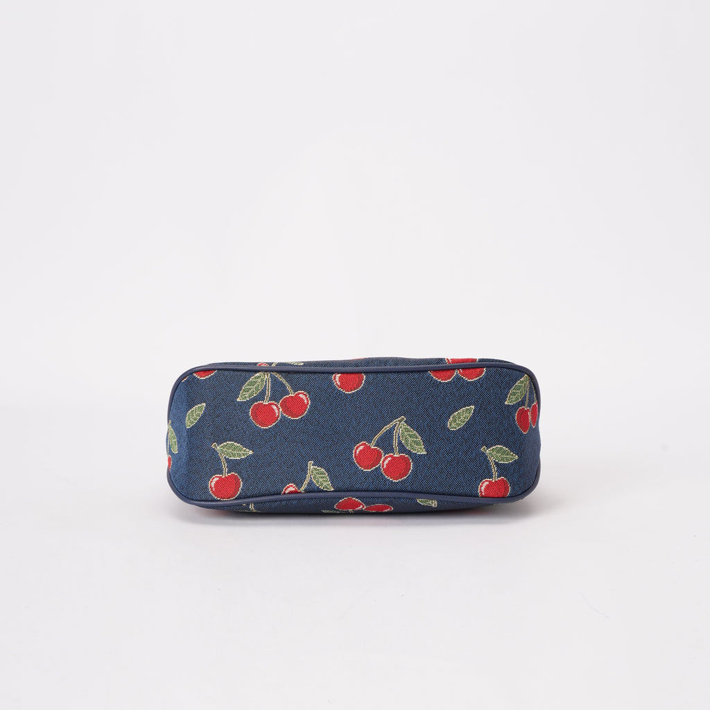 Signare London - Cherry Moon Handbag on Blue Backdrop