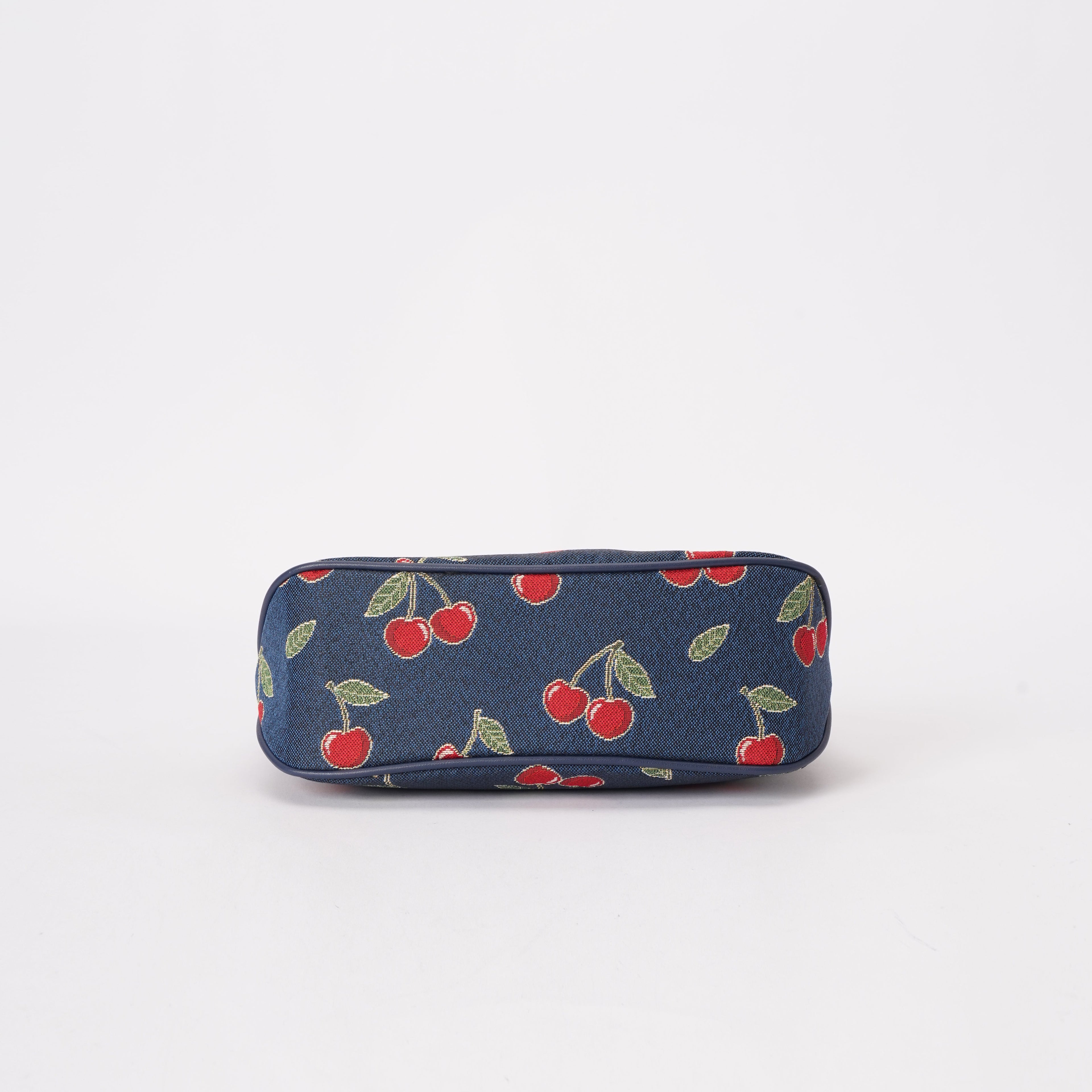 Signare London - Cherry Moon Handbag on Blue Backdrop