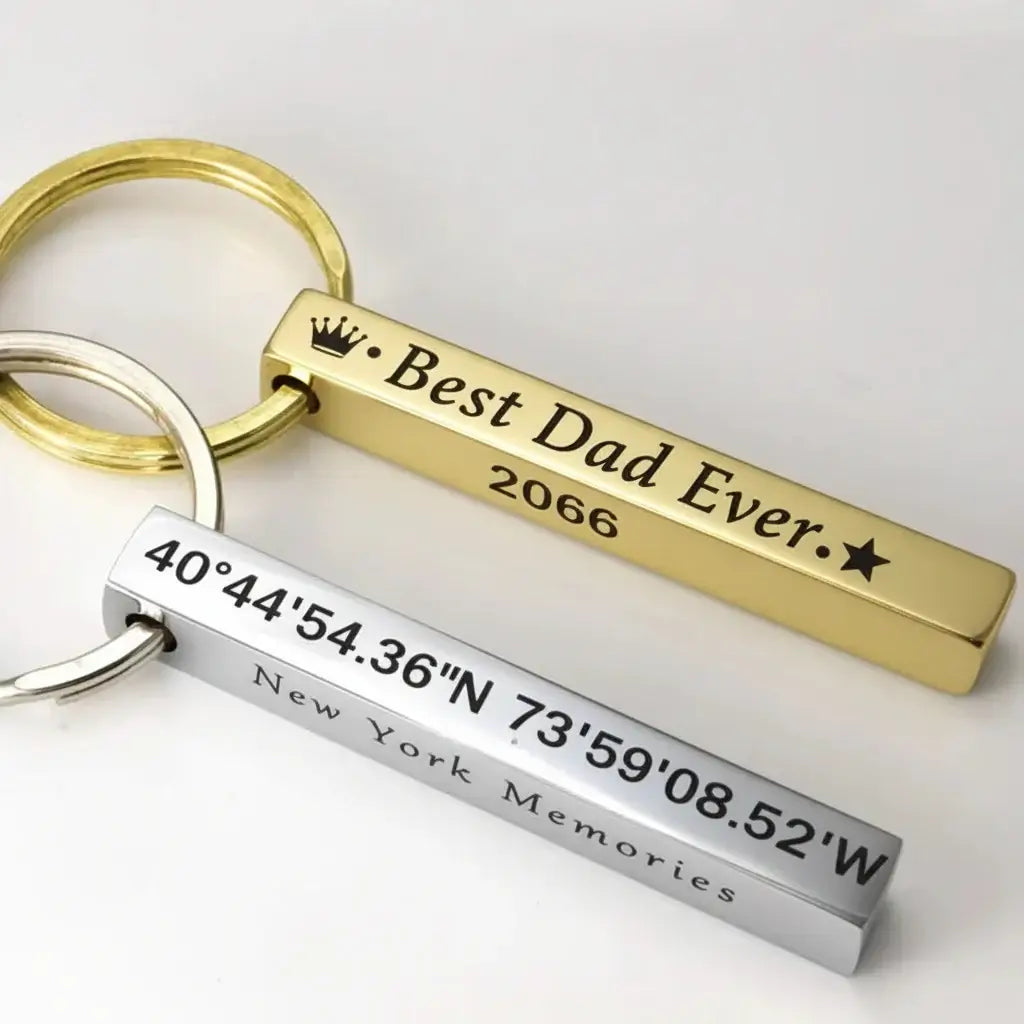 Personalized 3D Keychain 4 Sided Engraving