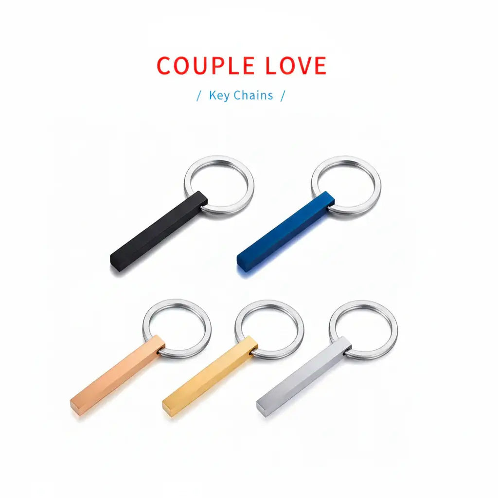 Personalized 3D Keychain 4 Sided Engraving