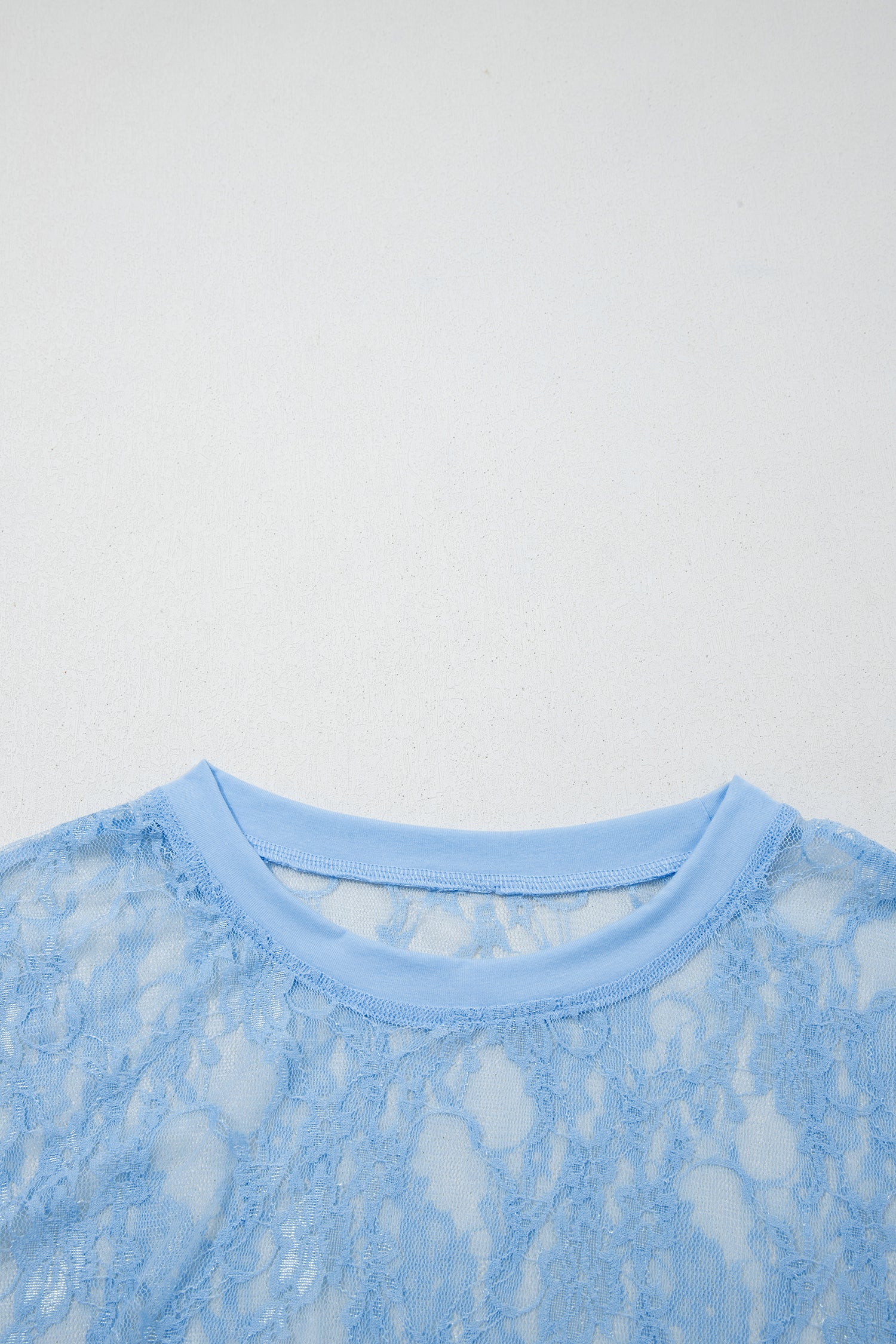 Yellow Cream Sheer Floral Lace Boxy Tee