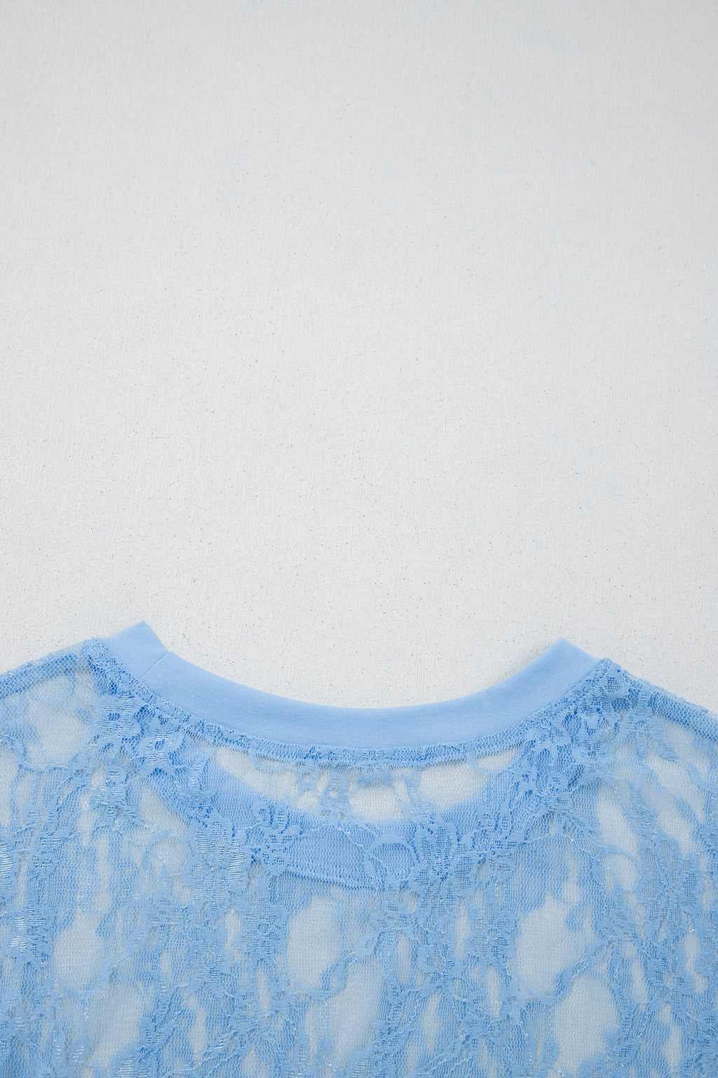 Yellow Cream Sheer Floral Lace Boxy Tee